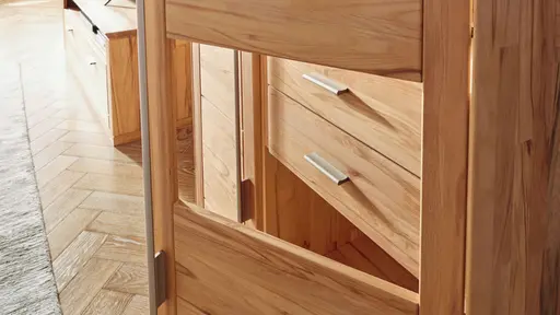 Wohnwand Faro Plus - BHT ca. 353x213x56 cm, Kernbuche massiv