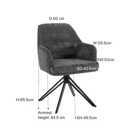 Armlehnstuhl - drehbar, Stoff, Beige