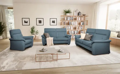 Sofa Caracas - 2,5-Sitzer Standard, Stoff, Blau