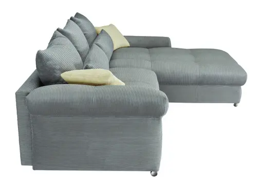 Ecksofa - 2-Sitzer, Ecke rechts, Stoff,  Dunkelgrau