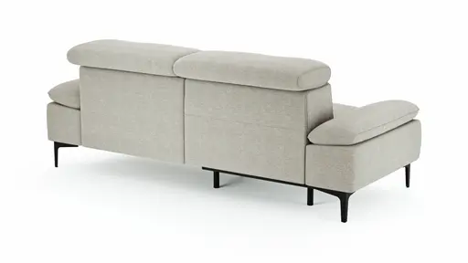 Sofa Felipa - 3-Sitzer inkl. Relaxfunktion (motorisch) und Kopfteil verstellbar, Stoff, Natur