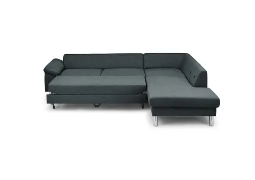 Ecksofa COOL - 2,5-Sitzer mit Ecke rechts, Querschläfer, Stoff, Anthrazit