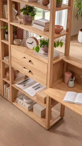 Wohnwand Elara - Eiche massiv, legno geölt