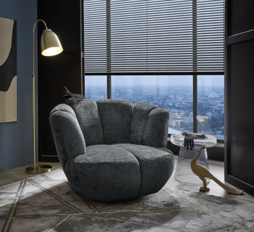 Drehsessel- Stoff, Schwarz