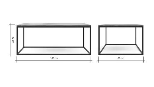 Couchtisch Kima - LBH ca. 100x60x40 cm, Wildeiche geölt