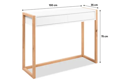 Konsole - LB ca. 100x35 cm, Weiß, Artisan Eiche Nachbildung