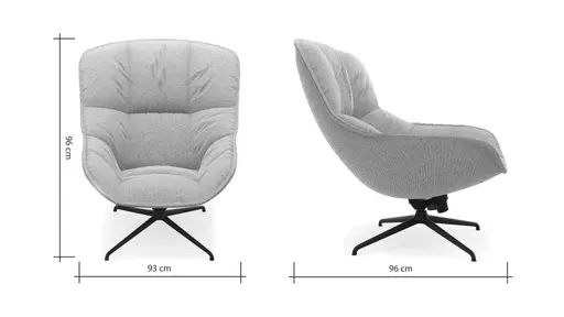 Sessel Unn - Stoff, Grau