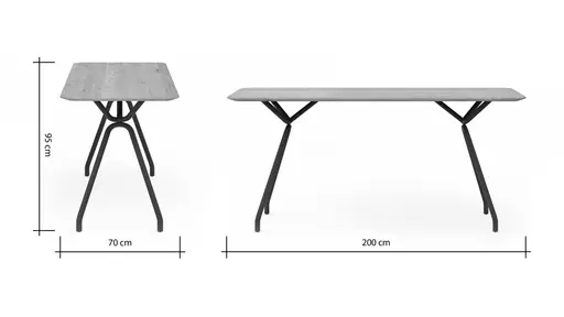 Tresentisch Phoenix - LB ca. 200x70 cm, Eiche massiv
