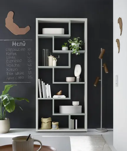 Raumteiler - B ca. 90 cm, Kreidegrau, Pinegrün