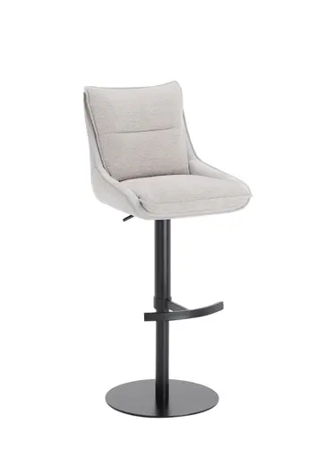 Barhocker MANDY - höhenverstellbar, Stoff, Silbergrau