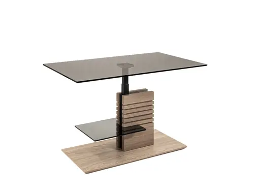 Couchtisch - höhenverstellbar, LBH. ca. 100x60x47-65 cm, Glas, Schwarz