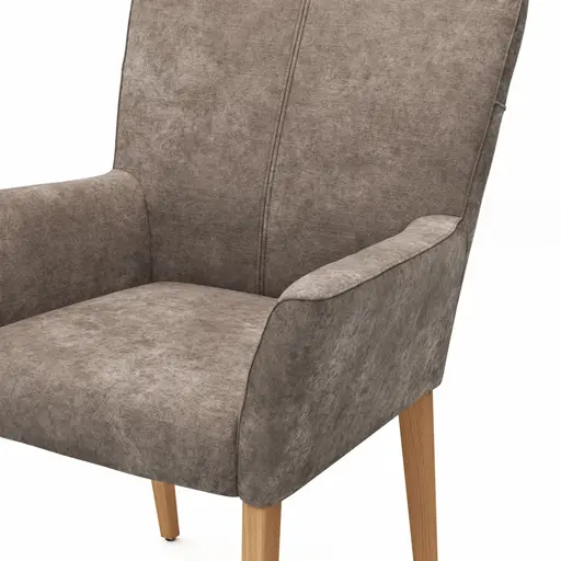 Armlehnstuhl Edmonton - Stoff, Graubraun