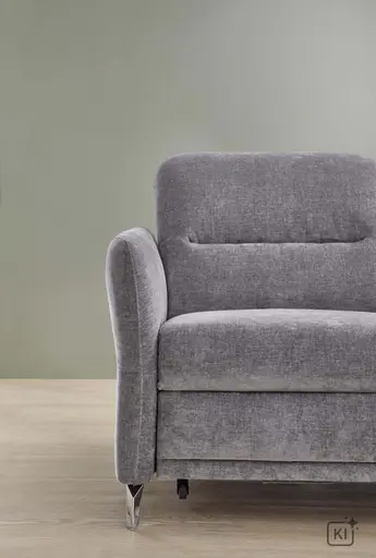 Ecksofa Porto Alegre - 2-Sitzer mit Ecke rechts, Schlaffunktion, Stoff, Eisengrau
