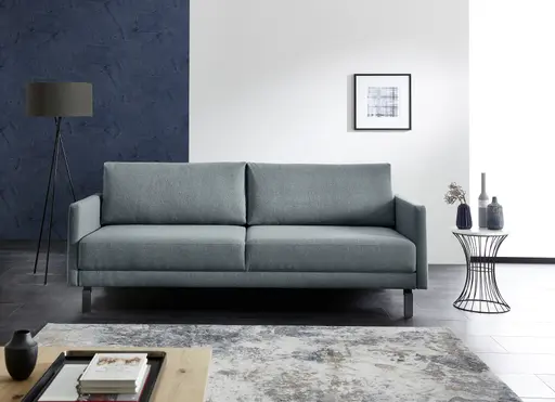 Schlafsofa - Liegefläche ca. 150x200 cm, Stoff, Rauchblau