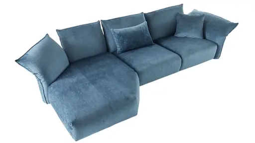 Ecksofa Motone - Trapezsofa links, 2,5-Sitzer, Stoff, Türkis