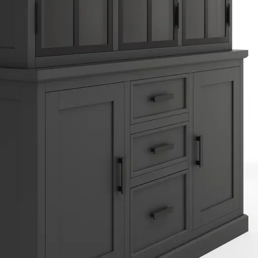 Buffetschrank Litchfield Metal - Graphit, Non-Antique / Metal, Black