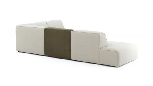 Ecksofa Elementos - Abschlusselement mit 1-Sitzer und Ecke rechts, Stoff, Natur