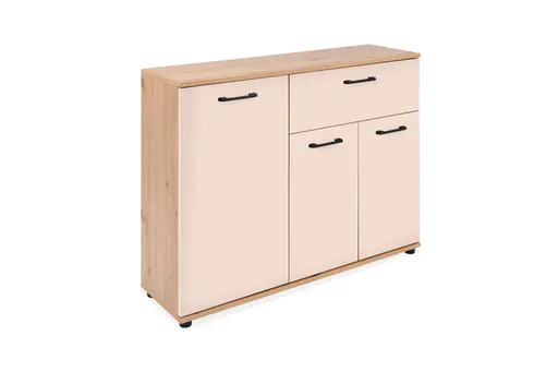 Sideboard- B ca. 100 cm, Eiche Dekor, Beige