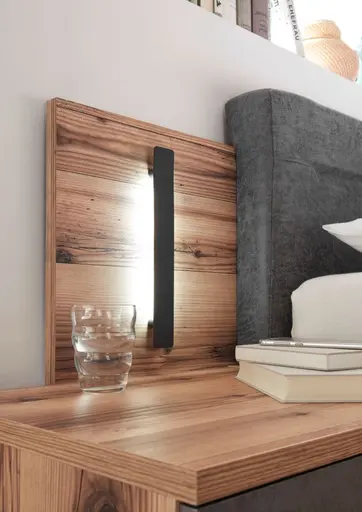 Bettanlage- Liegefläche ca. 180x200 cm, Holzdekor, Dunkelgrau