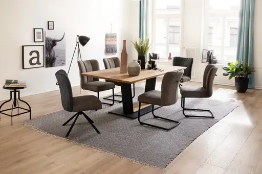 Freischwinger - Stoff, Cappucino