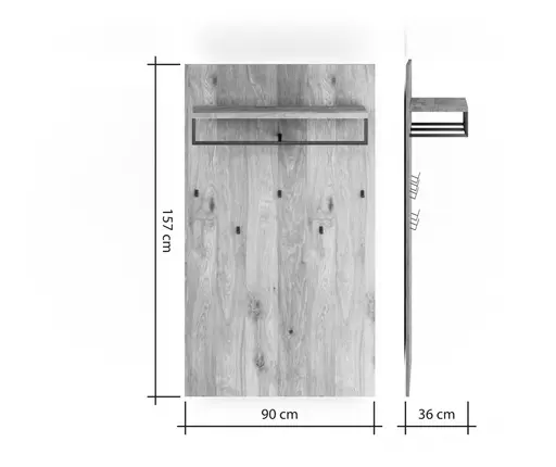 Garderobenpaneel Savannah - Wildeiche massiv, natur geölt