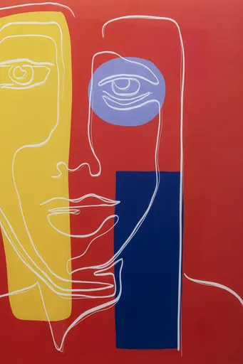 Glasbild - LB ca. 100x100 cm, Rot