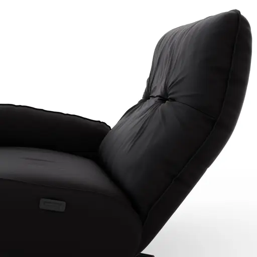 Loungesessel Lovere - Leder, Schwarz, Armlehne links