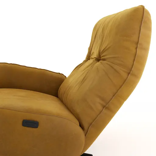 Loungesessel Lovere - Leder, Curry, Armlehne links