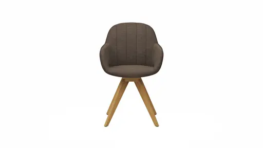 Polsterstuhl Dinner - Stoff, Rauchbraun