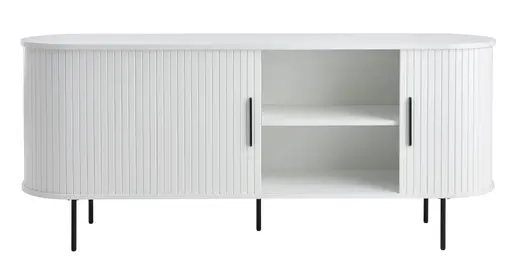  Sideboard - B ca. 180 cm, Eiche Furnier, Weiß