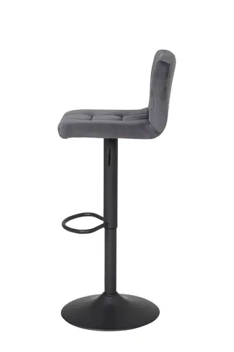 Barhocker - höhenverstellbar, Stoff, Grau