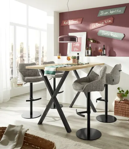 Bartresentisch - LB ca. 140x90 cm, Asteiche, Schwarz