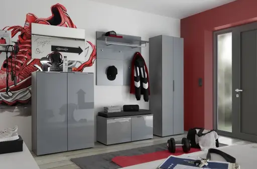 Garderobenschrank GILLIAN - B/H/T ca. 59x197x40 cm, Graphit