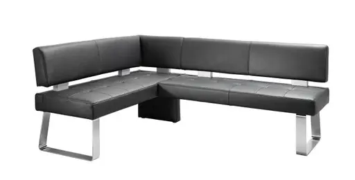 Eckbank EM 8310 - BT ca. 156x203 mit Rückenlehne, Leder, Dunkelbraun