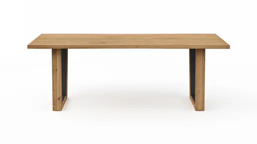 Esstisch Belfast - LB ca. 220x100 cm, Eiche massiv, mit Metalleinlage im Gestell