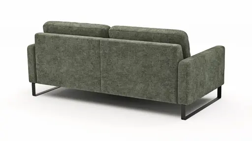 Sofa Enna - 3,5-Sitzer, Armlehne A, Stoff, Olivgrün, Kufe, Schwarz