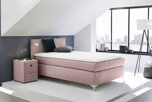 Nachtisch- inkl. LED-Beleuchtung, Stoff, Rosa