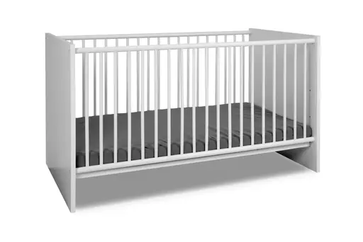Babybett- Liegefläche ca. 70x140 cm, Weiß Matt, Höhenverstellbar