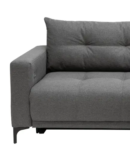 Ecksofa - 2-Sitzer mit Longchair rechts, Stoff, Anthrazit