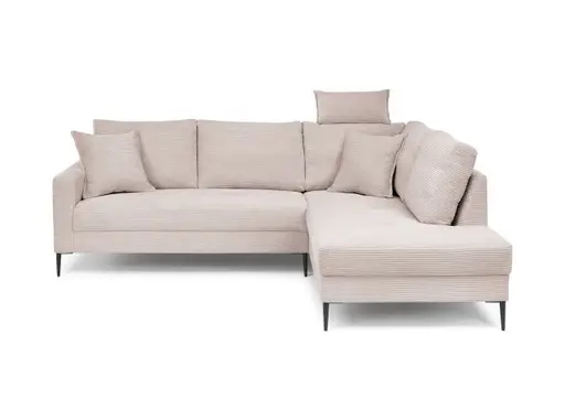 Ecksofa - 3-Sitzer, Ecke rechts, Stoff, Rosa