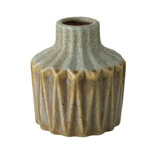 Deko-Vase - 2-fach sortiert, Steingut, Beige/Braun/Grau