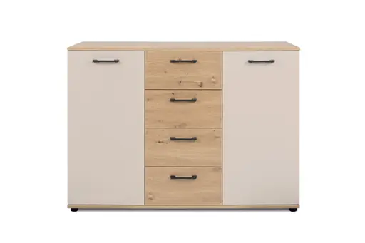 Sideboard- B ca. 120 cm, Eiche Dekor, Beige