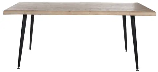 Esstisch - LB ca. 180x90 cm, Wildeiche Nachbildung, Schwarz, Baumkante