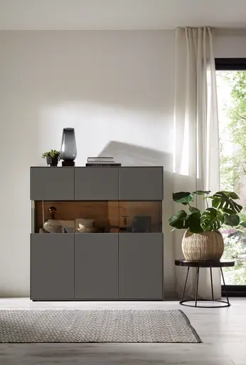 Highboard Tucson - Lack, Anthrazit