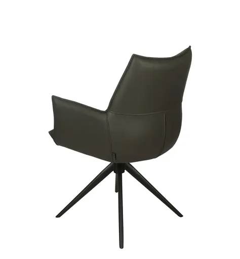 Armlehnstuhl MELE - drehbar, Leder, Dunkelbraun