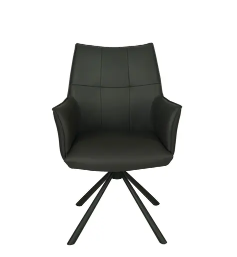 Armlehnstuhl MAKANA - drehbar, Stoff, Schwarz