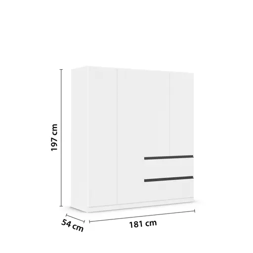 Drehtürenschrank RASA- B ca. 181 cm, Weiß
