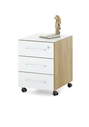 Rollcontainer GWEN - B/H/T ca. 40x55x50 cm, Eiche Dekor
