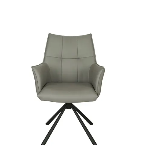 Armlehnstuhl MAKANA - drehbar, Stoff, Hellgrau