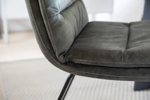 Stuhl Jukka - Stoff, Eukalyptus, Kufen, Schwarz